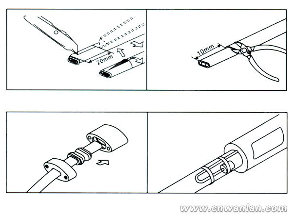 防爆电伴热带尾端接线安装